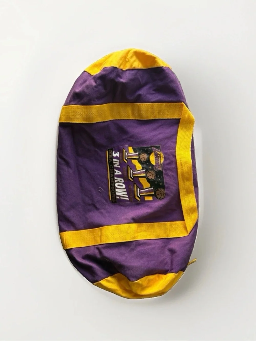 🔥Vintage Los Angeles Lakers Purple & Gold 3-in-a-Row NBA Champions Duffel
